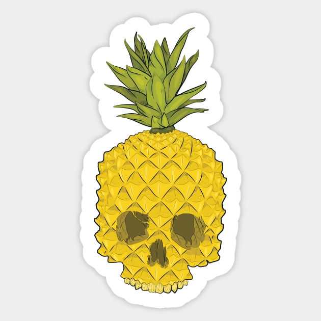 Pineapple Skull Sticker by SamPage